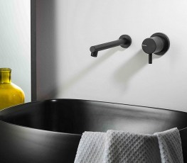 Miscelatore lavabo ad incasso nero opaco diametro 35 ritmonio rubinetterie 